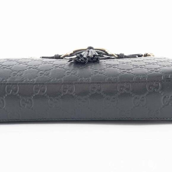 GUCCI Authentic Black Leather Horsebit Shoulder Bag - Picture 10 of 16